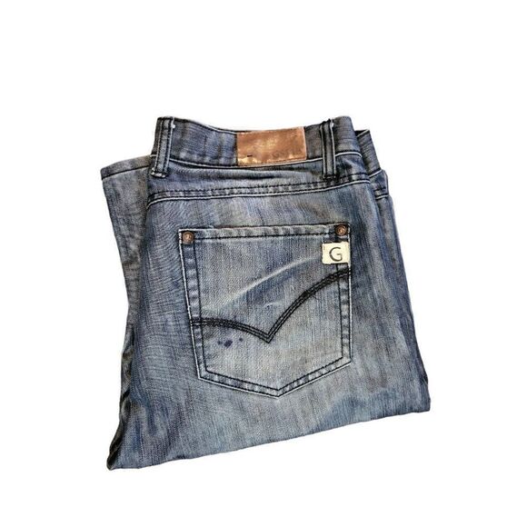 GS115 Jeans Men Sz 36 Blue Denim Straight Leg Everyday Workwear - Picture 1 of 7